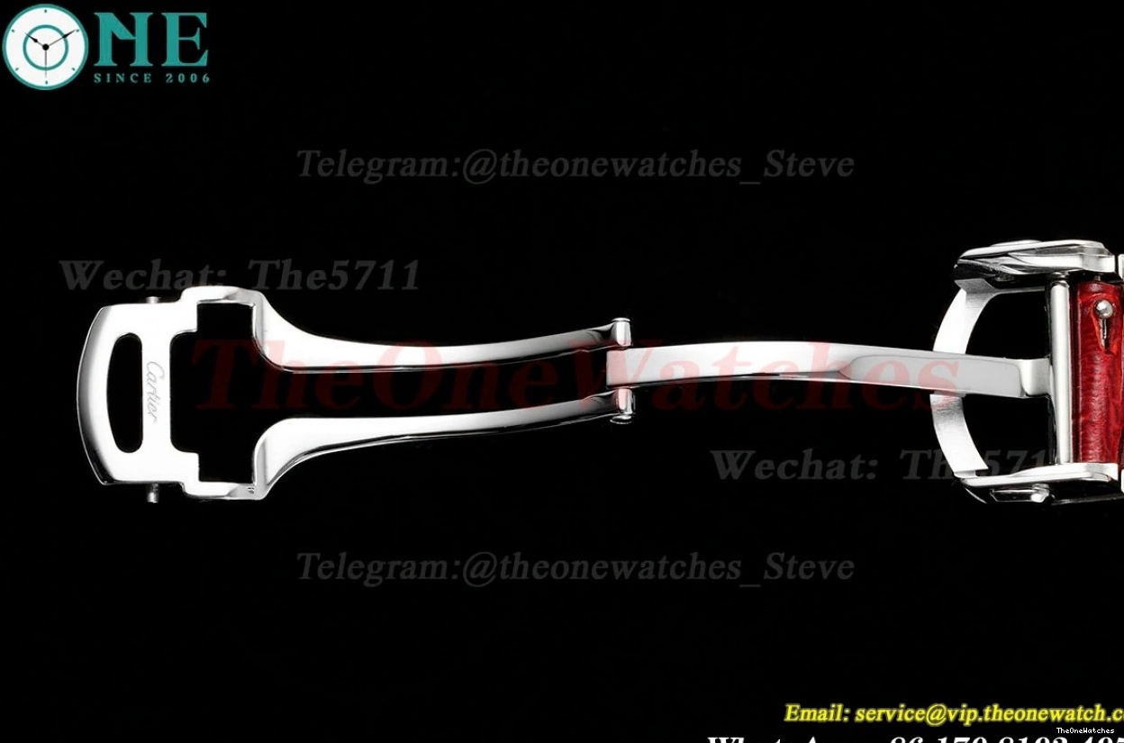 30mm SS De Ladies White LE Cartier Quartz RG Dial Red Pasha AF 0325